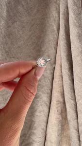 Anillo de Compromiso con Halo de Diamantes Cultivados en Laboratorio, Plata 925, Oro Real de 14K, Anillo de Boda Clásico con Halo, Precio de Fábrica, Certificado IGI - Product Image 5
