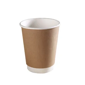 Wholesale custom 6/8/10/12/16oz Kraft Paper <b>Cup</b> with Lids Hot <b>Drink</b> Coffee <b>Cups</b> Custom Printed Single Wall Disposable Hot sale - Product Image 2
