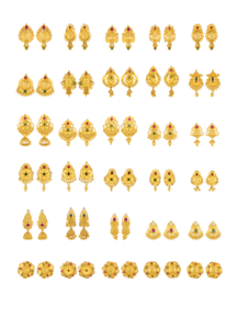 ต่างหูทองคำแท้ 22K ล่าสุด พร้อมจี้ประดับอัญมณี CZ แบบอินเดียดั้งเดิมเคลือบเมนาคารี สำหรับผู้หญิง - Product Image 5