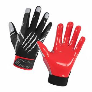 Gants de sport d'extérieur à doigts entiers WARPRO INDUSTRY, en PU, rouge, bleu, blanc, impression par sublimation, antidérapants, fermeture auto-agrippante, unisexe - Product Image 3