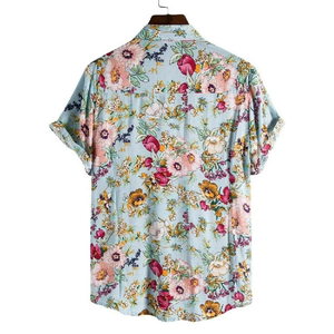 Wholesale Custom Summer Formal Hawaiian <b>Shirts</b> Satin Floral Printed Quick Dry <b>Men</b> Streetwear Stylish Holiday <b>Beach</b> - Product Image 3