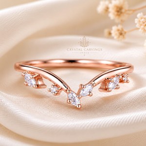Natural Rose <b>Quartz</b> Bridal <b>Ring</b> Set Oval Pink Gemstone Engagement Wedding <b>Ring</b> Set Leaf Design Custom Jewelry for Women - Product Image 4