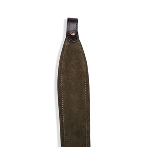 Correa de caza de cuero curtido vegetal, cómoda, con base de gamuza verde oliva, extremos de lazo asegurados con tornillo Chicago, acolchado de espuma, duradera - Product Image 3
