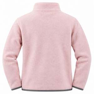 Light Pink Full Zip Polar Fleece Jacket Women Stand Collar Warm Soft Winter <b>Thermal</b> Casual Zipper Coat Heavyweight Outdoor - Product Image 4