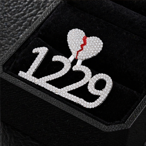 Trendy 925 <b>Silver</b> Gold Plated Custom <b>Initial</b> Lucky Number Moissanite Bling Iced Hip Hop Broken Heart Clasp Enamel Charm <b>Necklace</b> - Product Image 3