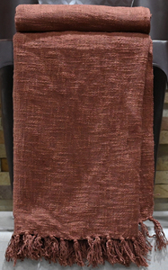 Factory Price Wholesale Handloom Cotton Throw Solid <b>Brown</b> Color Living Room <b>Sofa</b> <b>Bed</b> Runner All-Season Decorative Woven - Product Image 3
