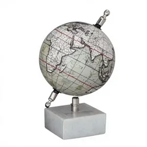 Globo Terráqueo Decorativo Vintage con Base de Mármol, Diseño de Mapa Antiguo, Decoración de Escritorio para Oficina y Hogar, Regalo de Viaje - Product Image 1