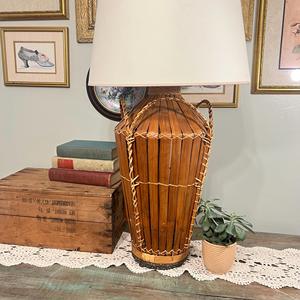 Vietnam Vintage Hand Woven Japanese <b>Bamboo</b> Cormorant Large Rattan <b>Table</b> <b>Lamp</b> Farmhouse Decor Supplier Manufacturer - Product Image 1