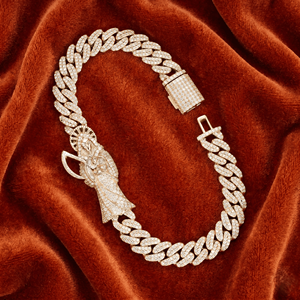 จี้ทองคำโมอิสซาไนต์รูปนักบุญ สร้อยข้อมือแบบ Cuban Link สุดหรู สไตล์ฮิปฮอป เครื่องประดับแฟชั่น Pulsera ระดับพรีเมียม - Product Image 1