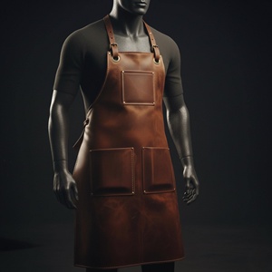 Wholesale Genuine Leather Apron Custom Logo for Brands-Professional Grade Bulk Supply Workshop Clothing Smell Proof Protection - Product Image 2