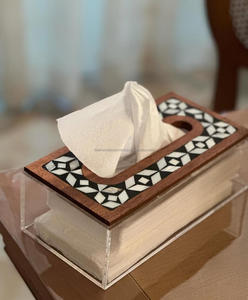 Boîte à mouchoirs moderne avec incrustation de nacre et de résine, porte-mouchoirs disponible à prix avantageux, cadeaux en provenance d'Inde - Product Image 6