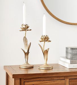Vintage Brass Flower Inspired Candle Holder Handmade Decorative <b>Stand</b> for Home Hotel Temple Wedding Party Centerpiece Gift - Product Image 4