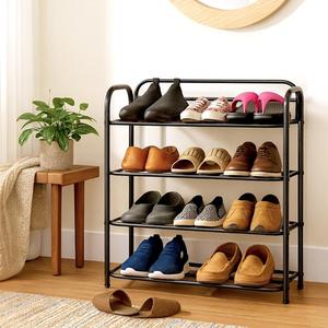 Premium Four Tier Shoe <b>Rack</b> Organizer High Capacity Storage Sleek Open Shelves Strong Frame Space Saving Entryway Solution - Product Image 6