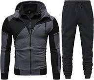 Men tracksuit with zipper <b>jacket</b> designed in basics cotton blended fabric offering comfort and style for gym <b>workout</b> and running - Product Image 3