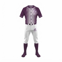 Maillot de baseball personnalisé OEM, uniforme d'équipe entièrement boutonné, maille respirante, nom, numéro et logo brodés, uniformes de baseball professionnels