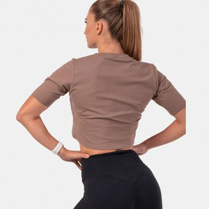 Camiseta Deportiva para Mujer, de Alta Resistencia, Holgada, Transpirable, para Yoga, de Algodón Jersey, para Verano, Estilo Crop Top - Product Image 3