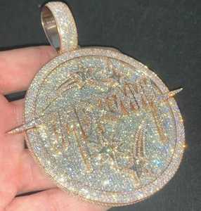 จี้เพชรโมอิสซาไนต์ VVS เงินแท้ 925 สไตล์ฮิปฮอป สำหรับผู้ชาย แบบตัวอักษร ตัวเลข หรือโลโก้  พร้อมบริการสลักชื่อตามสั่ง - Product Image 6