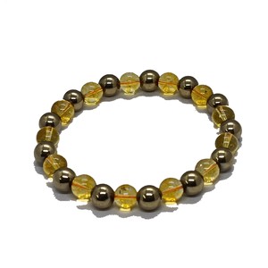High quality Citrine Hematite Crystal Gemstone Bead Bracelet Fashion Charm Jewelry for Men Women for Energy Meditation Gift - Product Image 2