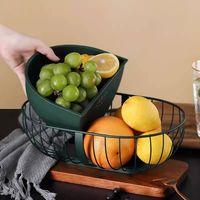 Hoogwaardig aanpasbaar decoratief ijzeren modern fruitmandje met handvat, design voor aanrecht, eettafel, opbergruimte en presentatie.