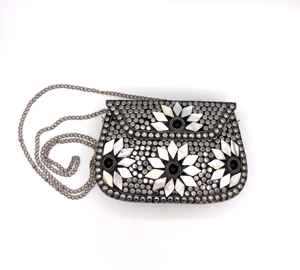 TCE présente : Sac de soirée de luxe artisanal en résine, mosaïque, bois et marbre pour femme – Accessoire quatre saisons pour fêtes et mariages - Product Image 1