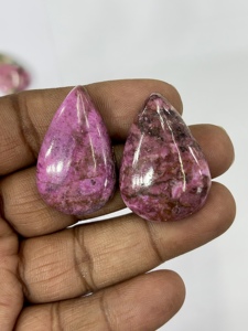 Lote de 10 Piezas de Cabujones de Tulita Rosa Natural en Forma de Pera, 70g, Proveedor Mayorista de Gemas a Granel para Compradores de China - Product Image 1