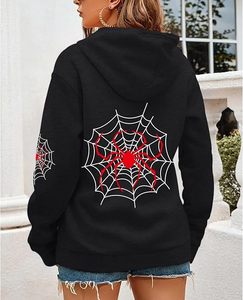 Sudadera con Capucha ROMEO INDUSTRY para Mujer, Estilo Y2K, con Estampado de Telaraña, Mezcla de Algodón, Suave, Cómoda, Transpirable, con Bolsillos - Product Image 2