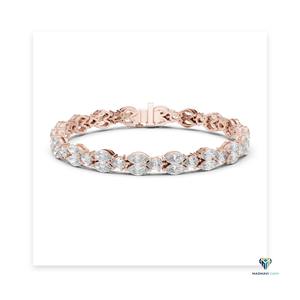 9.02 CT Rose <b>Gold</b> Marquise and Pear Lab Grown Diamond Bracelet in 14K <b>Solid</b> <b>Gold</b> - Product Image 6