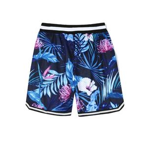 Custom Casual Floral All Over Print Sublimation Wholesale Double <b>Layered</b> Polyester Mesh Basketball Shorts for Men - Product Image 2