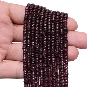Rhodolite 4mm Smooth Heishi Rondelle <b>Beads</b> Natural Garnet Semiprecious Gemstone Loose Spacer Coin Loose <b>Beads</b> For Jewelry Making - Product Image 4