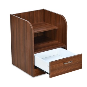 Mesita de noche Nikita hecha de madera maciza de caoba de calidad con acabado en marrón oscuro para muebles de dormitorio. - Product Image 4