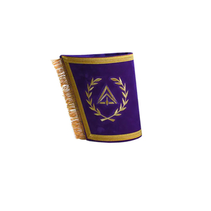 Manchettes de regalia maçonniques brodées à la main en tissu personnalisé, avec épingle de sûreté magnétique écologique - Product Image 3