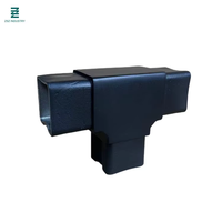 Connecteur de main courante en acier inoxydable 304 316, finition satinée noire, triple, 40 mm, type T carré, pour poteaux de balustrade