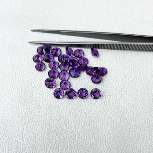 6mm naturel améthyste africaine ronde à facettes pierres précieuses en vrac pour bijoux de mode qualité supérieure fabricant en gros régulier - Product Image 1