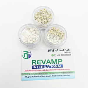 Hot Sales REVAMP INTERNATIONAL Professional Blonde <b>Beads</b> Nano Silicone Aluminum Micro Ring Hair <b>Extension</b> <b>Beads</b> Tip Commercial - Product Image 3