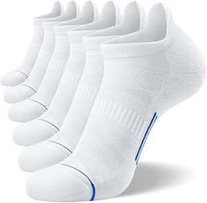 Calcetines Deportivos Tri Pro para Hombre, Secado Rápido, 100% Algodón, con Logotipo en el Puño, Transpirables, para Correr y Entrenar, Color Sólido Blanco Gris, Primavera - Product Image 3