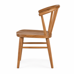 Silla de Comedor de Madera de Teca Sólida, Ecológica, Impermeable y Duradera, con Respaldo en Forma de Herradura, Asiento Tipo Silla de Montar, Diseño Escandinavo Moderno y Estable para el Hogar - Product Image 3