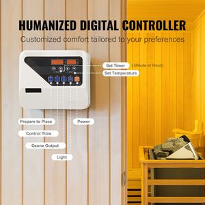 Stufa Elettrica per Sauna 9KW 220V con Controllo Digitale Esterno, Timer Regolabile 3h, Comfort per Bagno Turco e Spa - Product Image 2