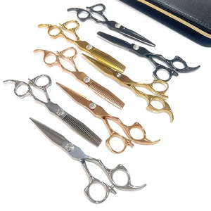 Ciseaux de coupe de cheveux professionnels en acier japonais 440c, ensemble de ciseaux de coiffure pour salon de beauté, équipement de coiffure avec revêtement en titane - Product Image 5