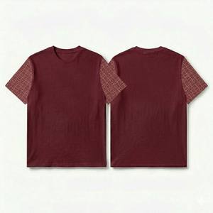 Camiseta de Hombre Lisa con Efecto Desgastado, Manga Corta, Color Sólido Vintage, Transpirable, de Algodón, Básica - Product Image 2