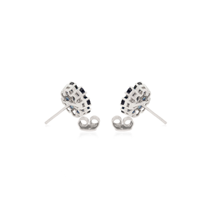 Pendientes de Plata de Ley 925 con Zafiro Azul Auténtico en Forma de Racimo Floral Redondo, Elegantes, al por Mayor, para Mujer - Product Image 6