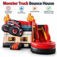 Château gonflable commercial Monster Truck avec toboggan, château gonflable personnalisé en PVC pour location de fête, carnaval en plein air