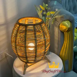 Lanterne tissée en bois de rotin 100% lanterne marocaine porte-bougie de King Craft, fournisseur vietnamien, vente en gros - Product Image 1