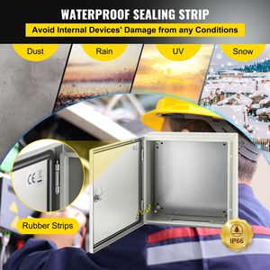 Scatola Elettrica in Acciaio NEMA 4X IP66 Impermeabile e Antipolvere 16 X 16 X 6 Pollici per Esterni/Interni - Product Image 2