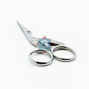 Ciseaux à cils en forme de grue, en acier inoxydable, mini-ciseaux de maquillage en métal, logo OEM - Product Image 1