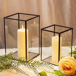 Home Decor Customised Black <b>Table</b> <b>Top</b> Outdoor Indoor Glass Candle Holder Farmhouse Floor & Hanging Candle <b>Stands</b> - Product Image 6
