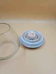 Modern Glass <b>Hurricane</b> Candle Holder with Wooden Beaded Base Decorative Tabletop Candle <b>Lantern</b> Home Decor - Product Image 6