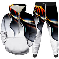 Conjunto Deportivo de Dos Piezas Personalizado al por Mayor para Hombre, Sudadera con Capucha de Forro Polar Sublimado, para Entrenamiento Deportivo de Otoño, Corte Ajustado, Secado Rápido