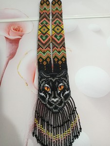 Collier unique en perles de tigre, collier ukrainien Gerdan |   Collier | Unique | Collier pour femme africaine, pour les talentueuses, avec boucles d'oreilles - Product Image 6