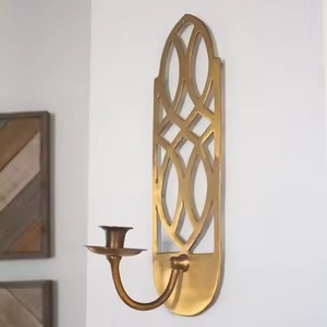 Candelabro de Pared de Hierro para Comedor, Soporte de Velas Montado en la Pared, Decoración Moderna para el Hogar - Product Image 1