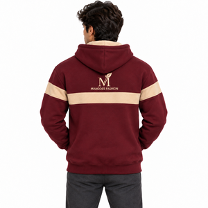 Sweat-shirt à capuche oversize pour homme en molleton noir uni, manches classiques, poche, décontracté, pour l'automne, 100 % coton, séchage rapide, écologique - Product Image 2